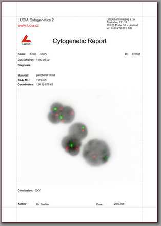 Pseudo color report image
